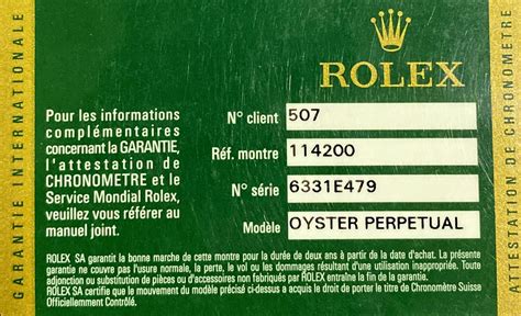 carte de garantie rolex|Rolex chronometer guarantee.